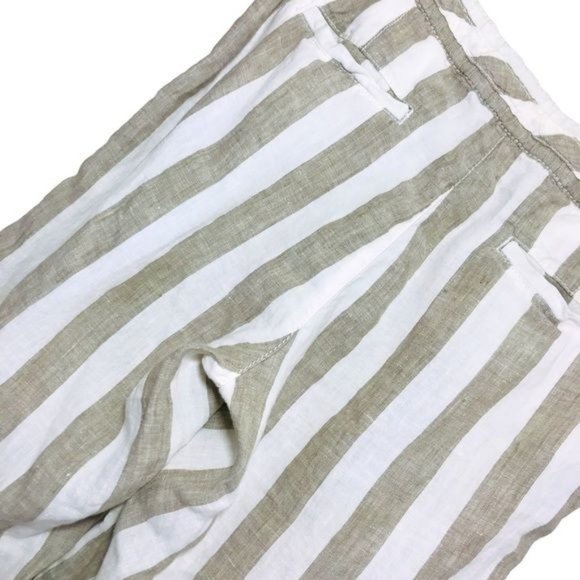 CASLON 100% Linen Lightweight Boho Relaxed Fit Striped Drawstring Pants Size S - Picture 8 of 8